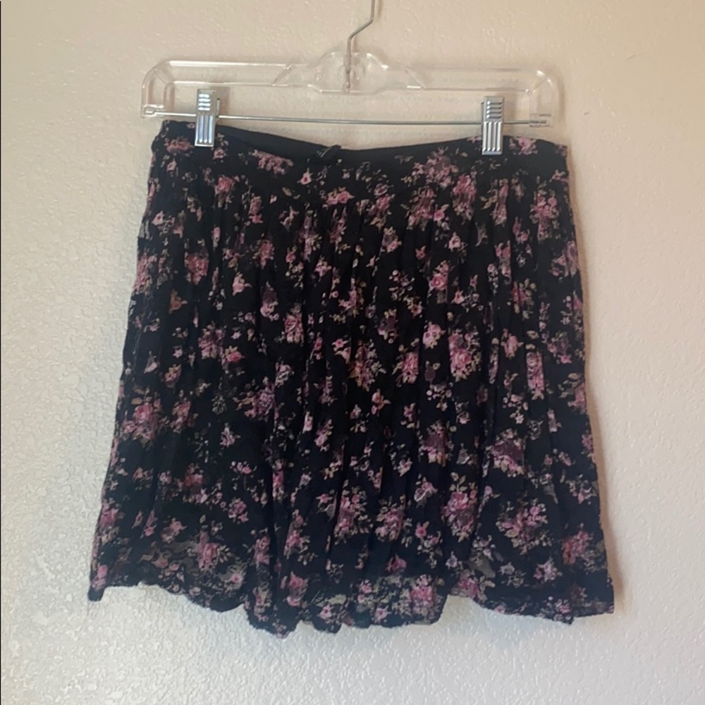 Black floral skirt